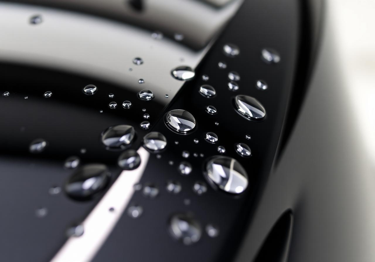 Water beading on ceramic coated paint